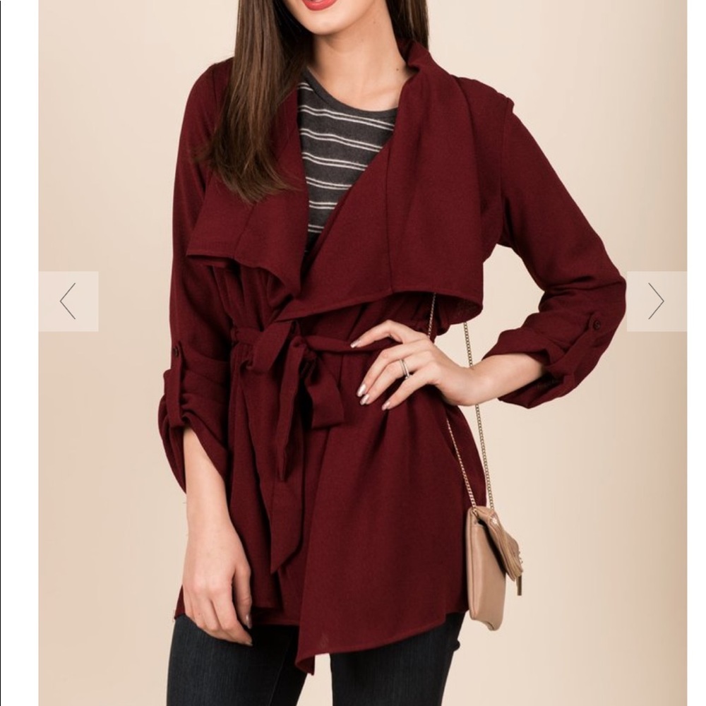 Boutique Stay On Task Jacket in Wine